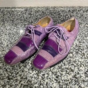 Vintage Y2K Expressions By RC Purple Faux Alligator Shoes 10.5 Square Toe